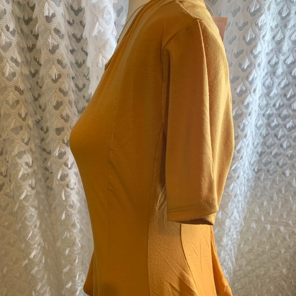 Mustard Peplum Top - Picture 3 of 6
